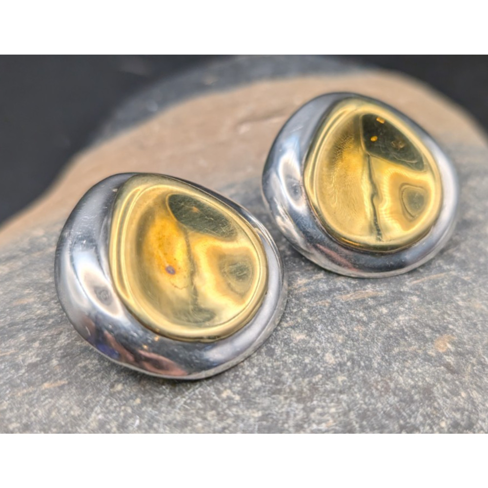 Vintage Mexican Sterling Silver Clip-On Earrings | TC-100 Metales | 925 | 18.67g